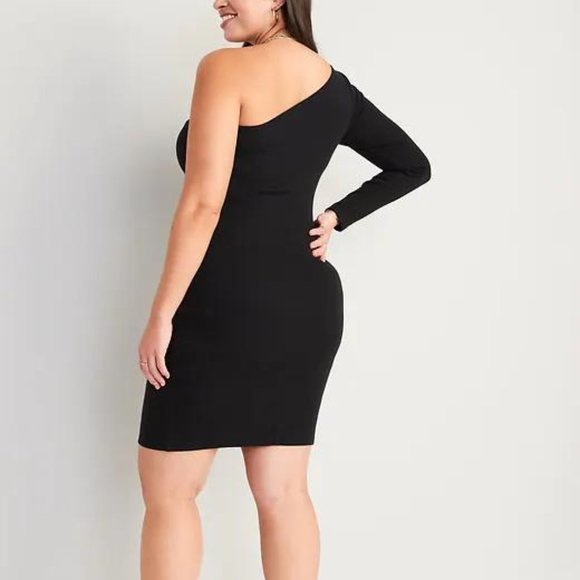 Old Navy Fitted One-Shoulder Rib-Knit Mini Dress for Women - Picture 5 of 7